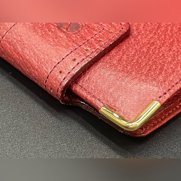 Valentino Garavani Red Kisslock Coin Pouch Snap Closure Wallet - Picture 6 of 17